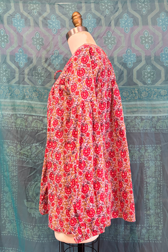 Nile Floral Top in Red