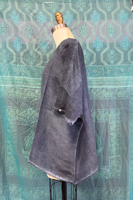 Ella Linen Top in Denim