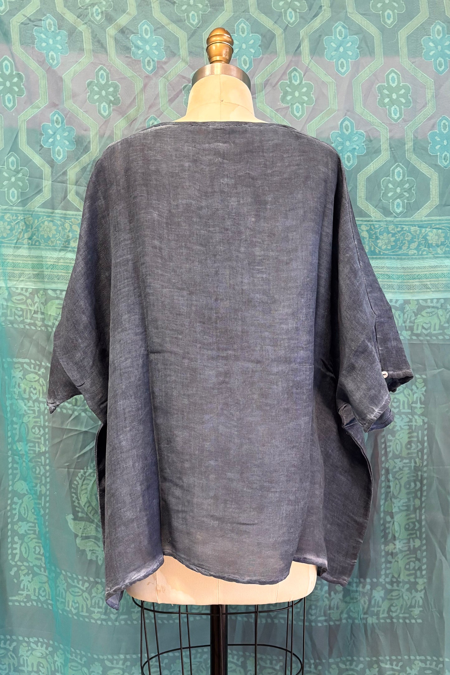 Ella Linen Top in Denim