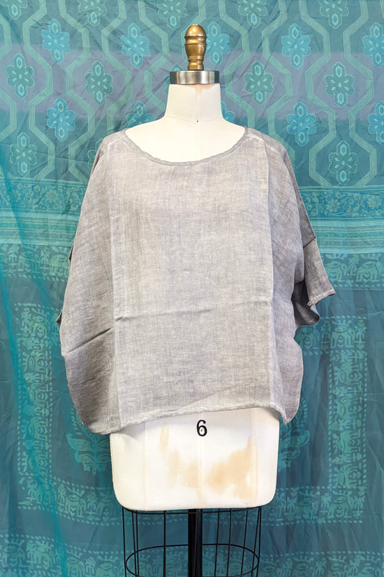 Ella Linen Top in Light Brown