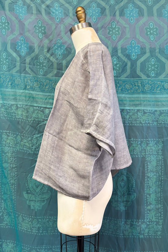 Ella Linen Top in Light Brown