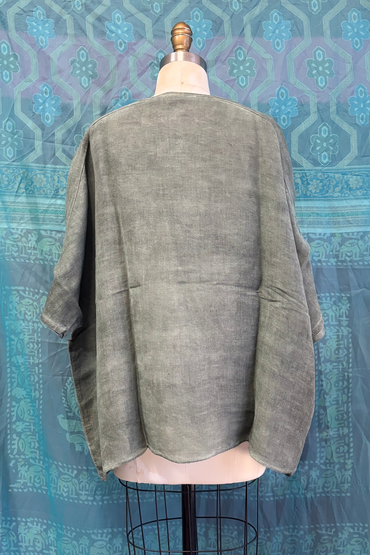 Ella Linen Top in Green