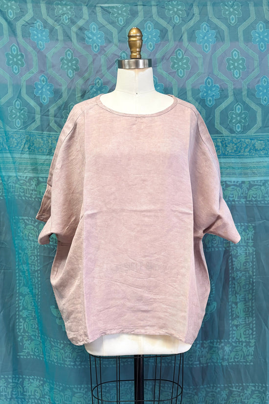 Ella Linen Top in Dusty Pink