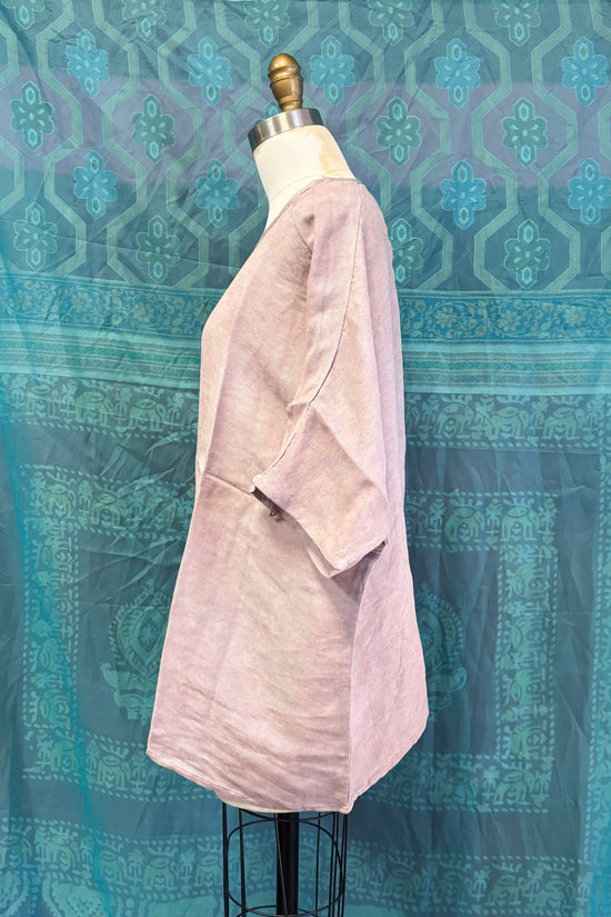 Ella Linen Top in Dusty Pink