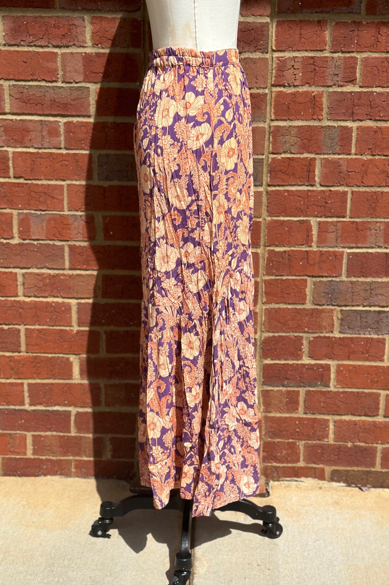 Final Sale The Floral Days Maxi Skirt in Lavender Combo