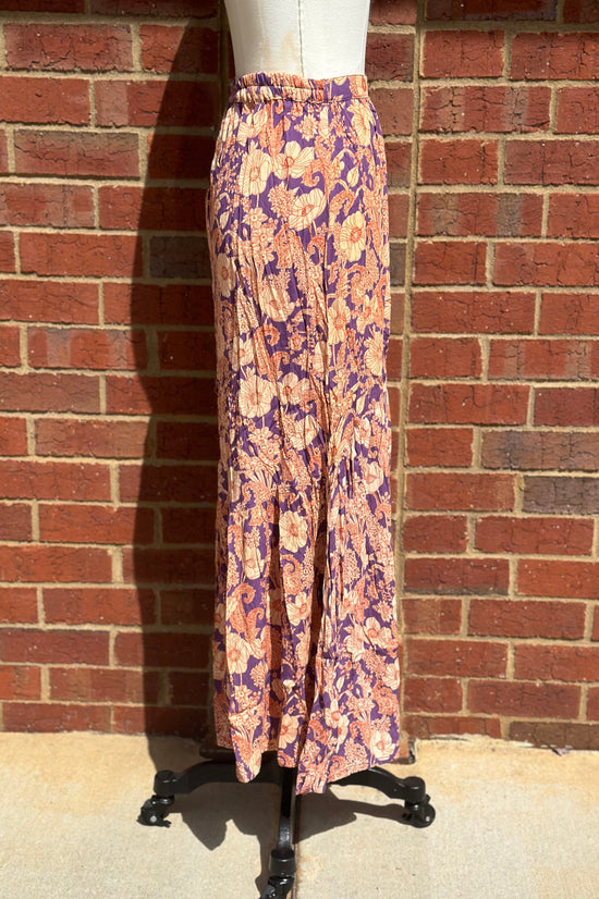 Final Sale The Floral Days Maxi Skirt in Lavender Combo