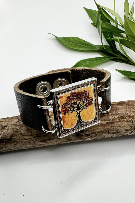 Spirit Lala: Yellow Tree Art Cuff Bracelet