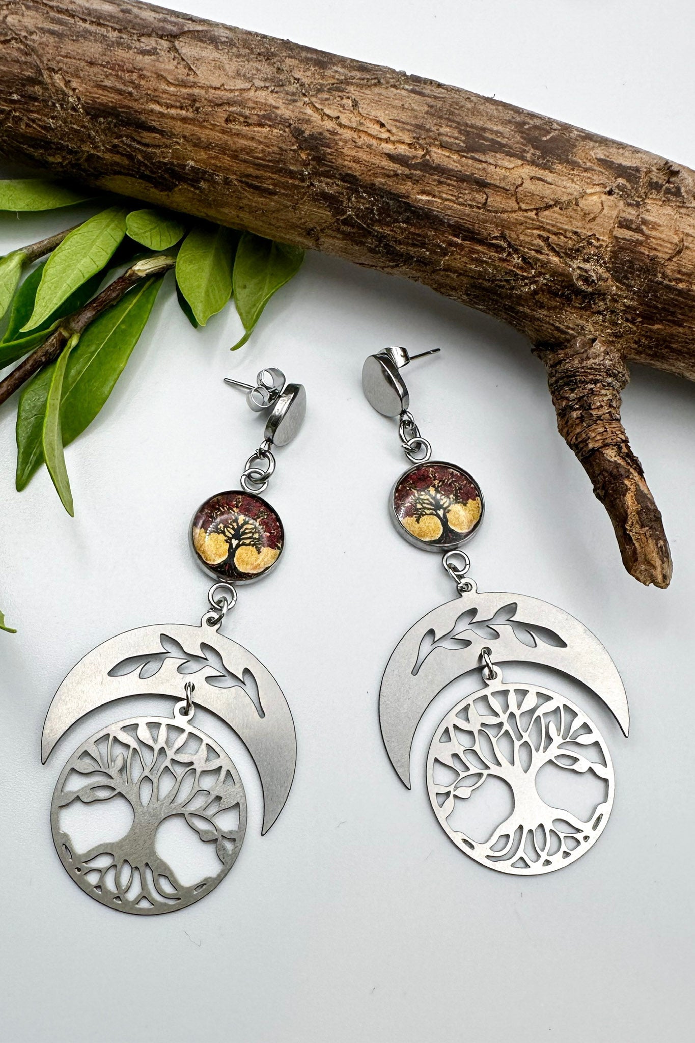 Spirit Lala: Tree Of Life Yellow Tree Drop Earrings