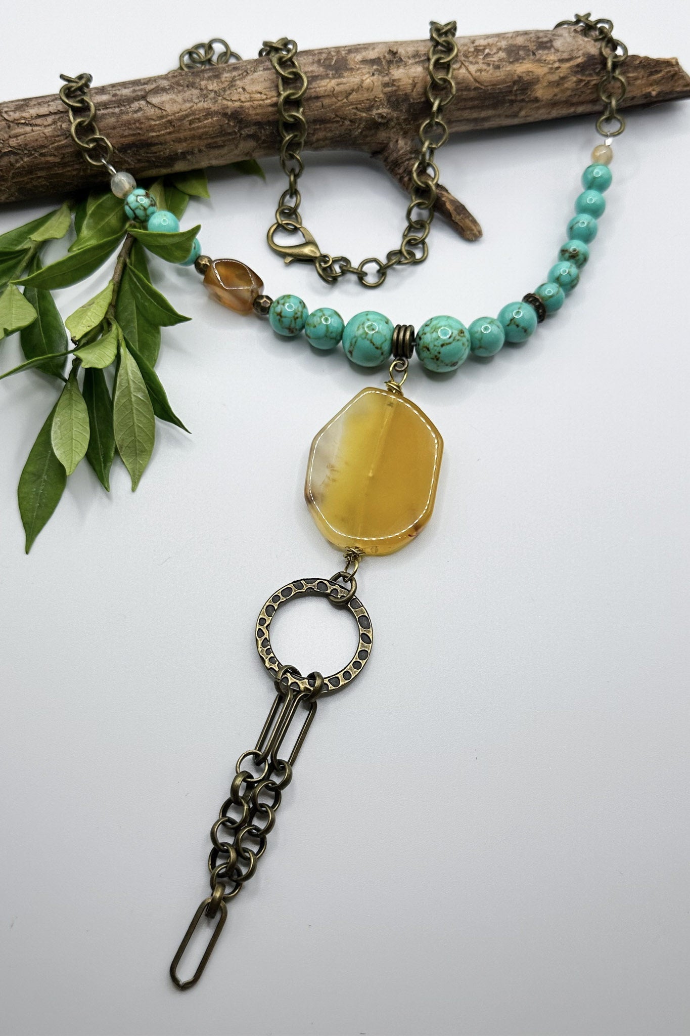 The Chained Mustard Turquoise Necklace