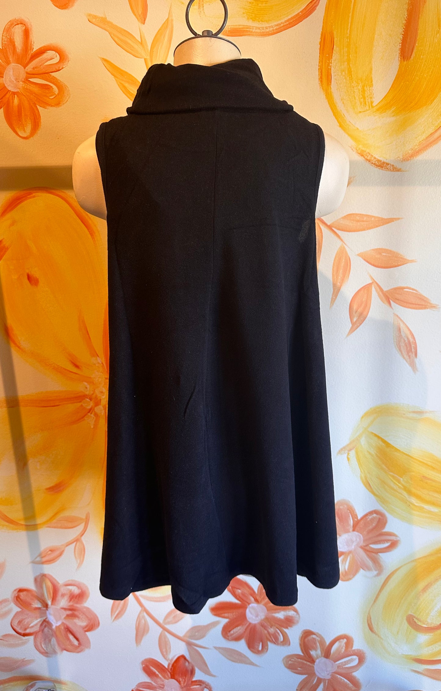 Final Sale Sleeveless Cowl Knit Top in Black