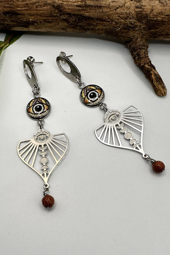 All Seeing Eye Charm Drop Earrings