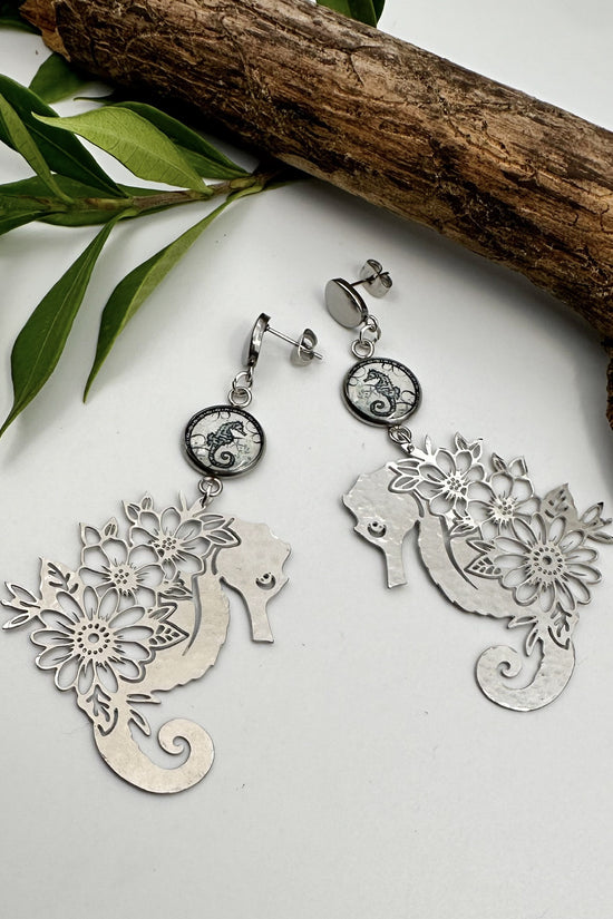 Seahorse Charm Drop Earrings