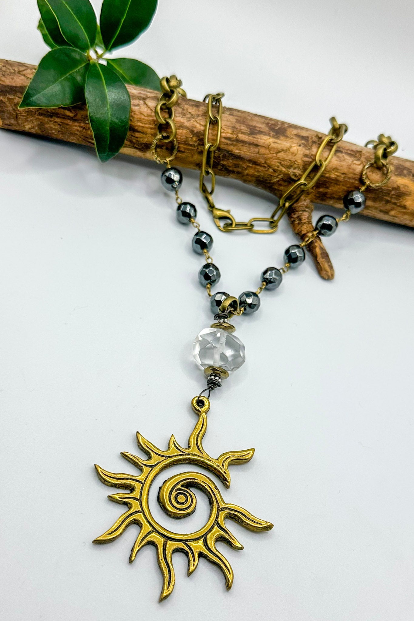 Spirit Lala Vintage Coin: Golden Sun Drop Statement Necklace