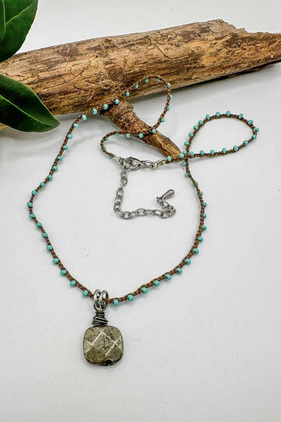 Spirit Lala Vintage Coin: The Crochet Pyrite Pendant Necklace