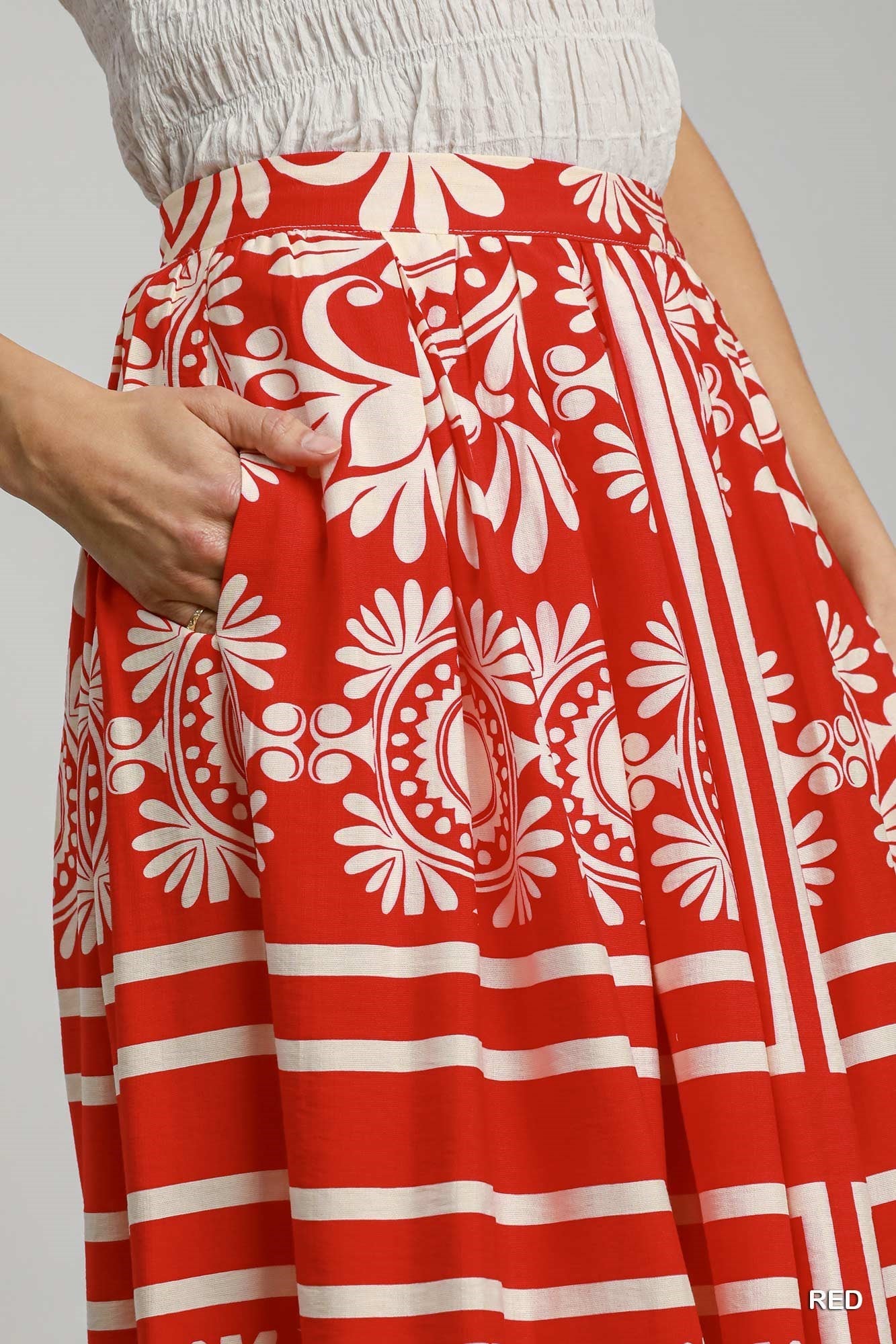 Allison Abstract Skirt in Red