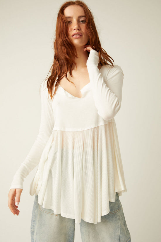 Final Sale Clover Babydoll Top in Ivory