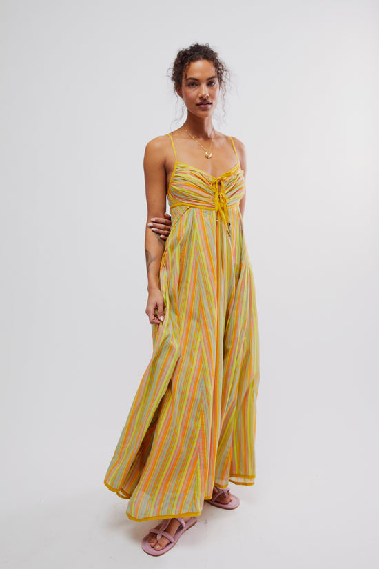 Free People - Dream Weaver Maxi Dress in Citrus Combo