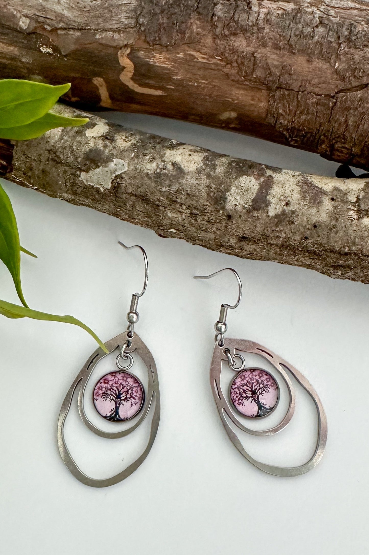 Spirit Lala: Tree of Life Pink Doubled Up Earrings