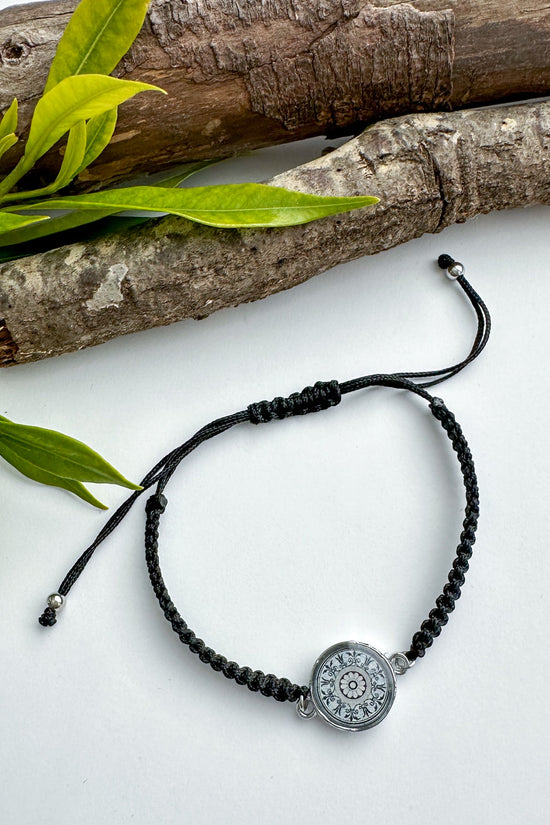 Spirit Lala: Taupe Mandala Braided Adjustable Bracelet