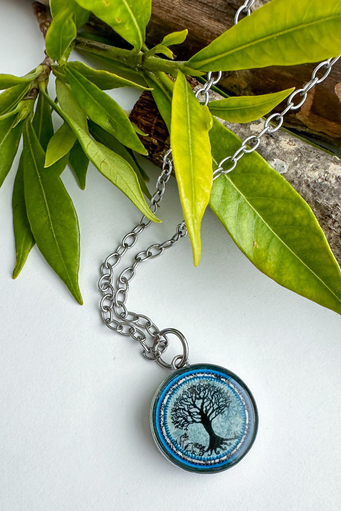 Spirit Lala: Tree of Life Dark Blue Pendant Necklace