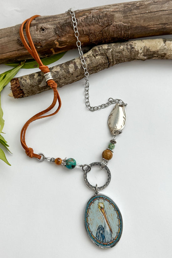 Spirit Lala: Pelican Large Oval Spoon Necklace