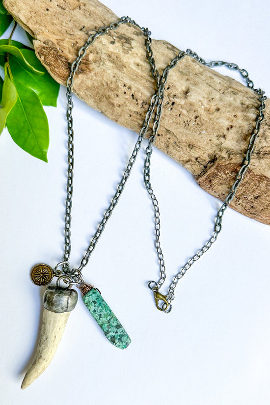 Spirit Lala Vintage Coin: The Talley Turquoise & Bone Necklace
