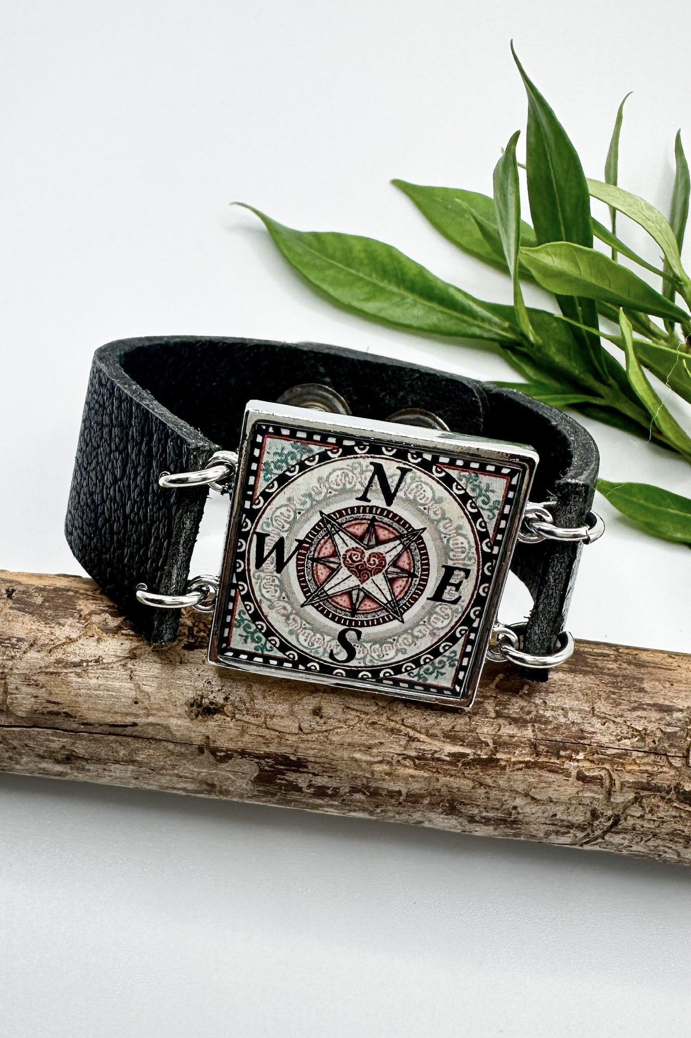 Spirit Lala: Compass Heart Art Cuff Bracelet