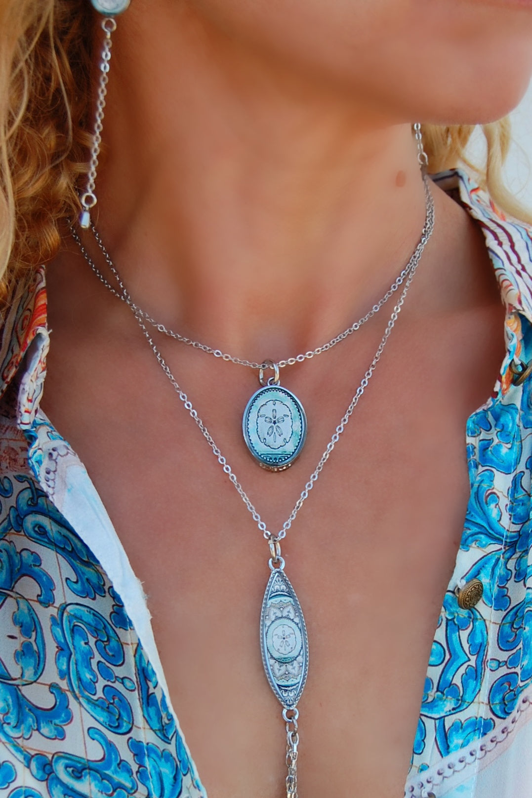 Spirit Lala: Vintage Sand Dollar Medium Oval Pendant Necklace
