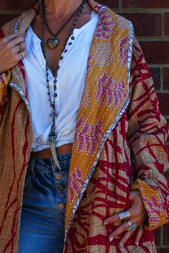 The Dahlia Patchwork Jacket in Espresso - SpiritedBoutiques Boho Hippie Boutique Style Jacket, The Roots