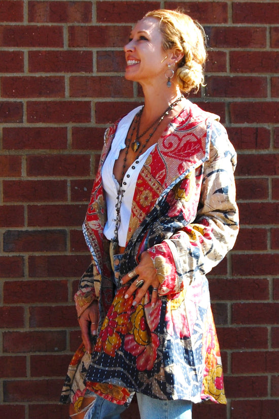 The Dahlia Patchwork Jacket in Corduroy - SpiritedBoutiques Boho Hippie Boutique Style Jacket, The Roots