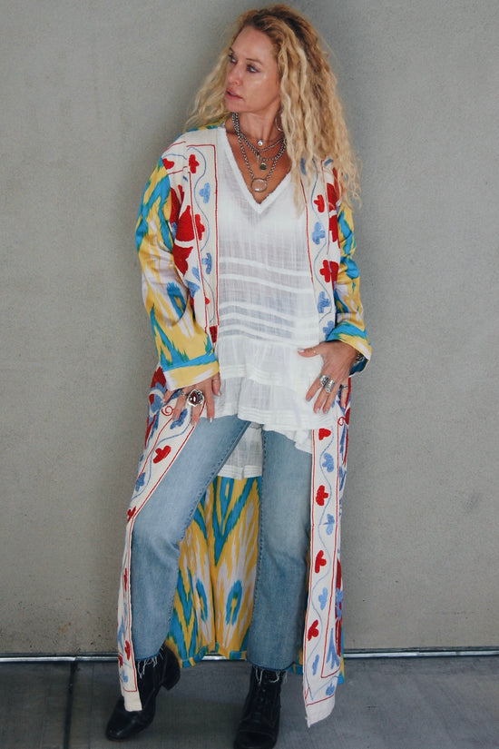 Load image into Gallery viewer, The Dreamer Jacket in Tropical Ikat - SpiritedBoutiques Boho Hippie Boutique Style Jacket, Spirited
