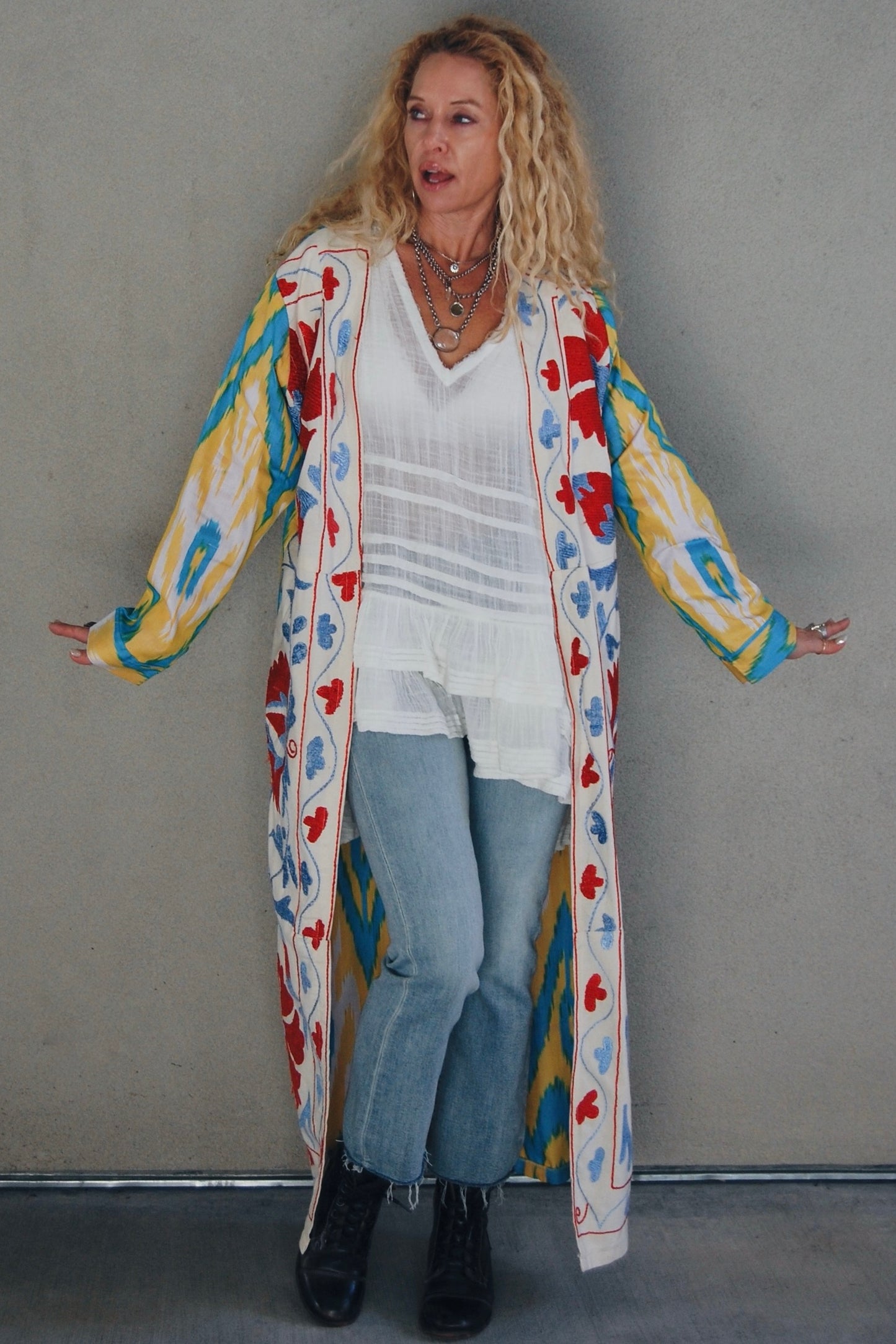 The Dreamer Jacket in Tropical Ikat - SpiritedBoutiques Boho Hippie Boutique Style Jacket, Spirited