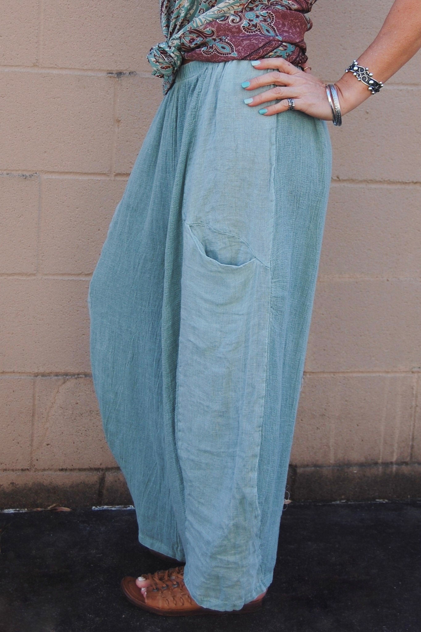 Final Sale The Hendrix Pants in Light Teal