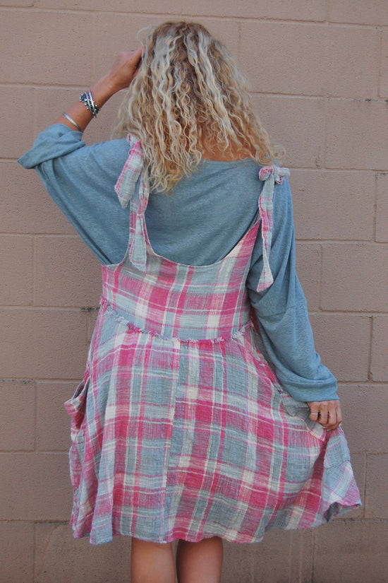 Final Sale The Penny Plaid Babydoll Dress in Pink