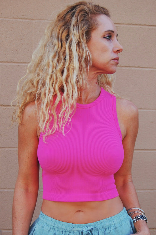 Load image into Gallery viewer, The Maggie Muscle Tank in Fuchsia
