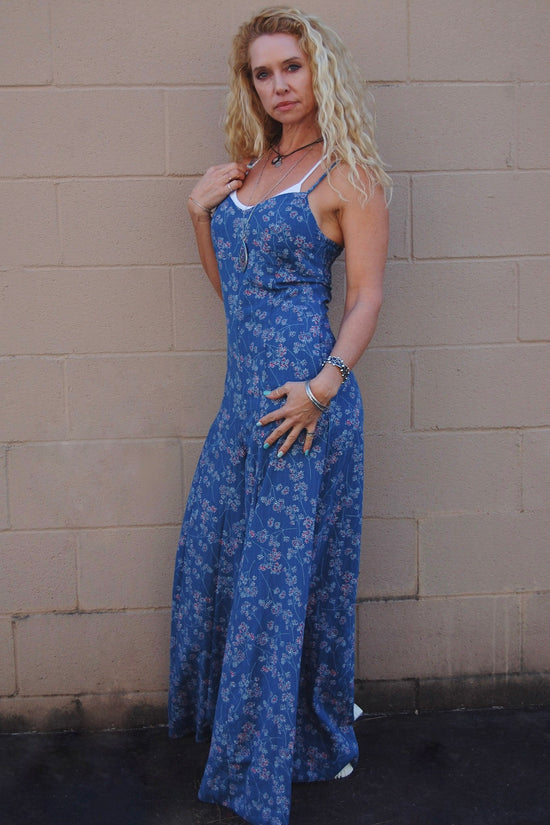 Ditsy Cami Jumpsuit in Blue