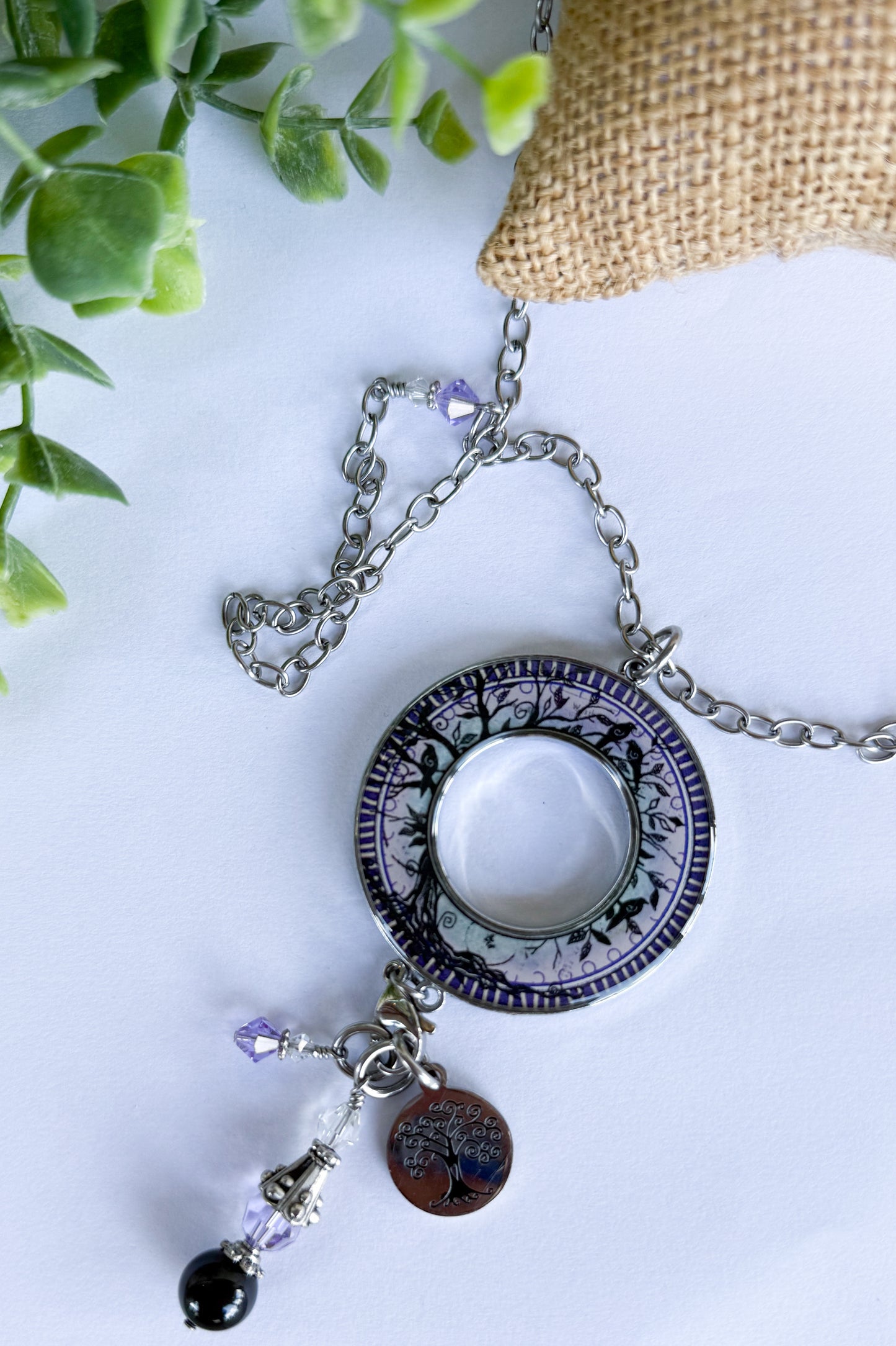 Spirit Lala: Tree Of Life Purple Statement Circle Necklace
