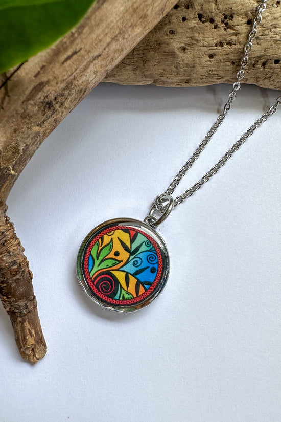 Load image into Gallery viewer, Colorful Leaf Pendant Necklace - SpiritedBoutiques Boho Hippie Boutique Style Necklace, Spirit Lala
