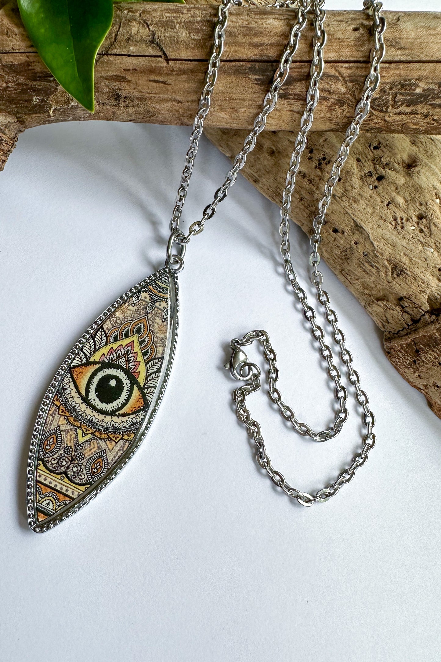 Eye Marquise Pendant Necklace - SpiritedBoutiques Boho Hippie Boutique Style Necklace, Spirit Lala