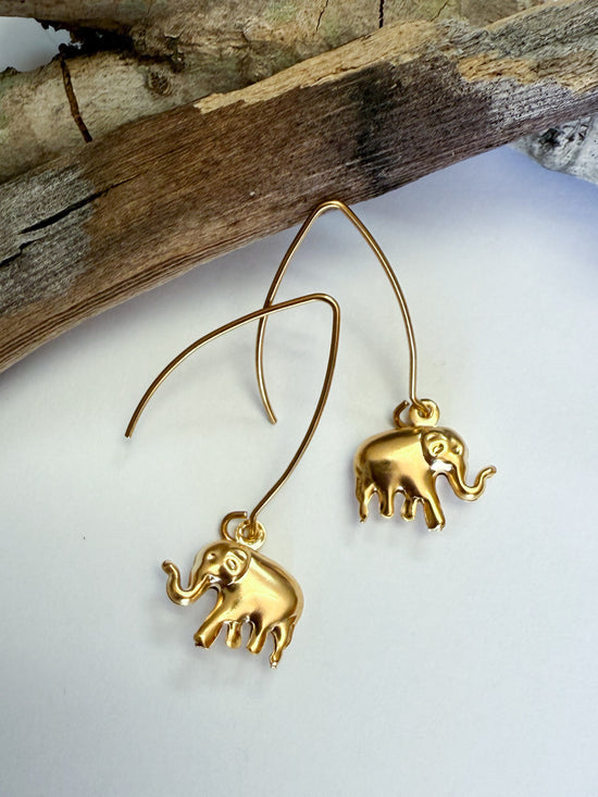 Chunky Elephant Charm Earrings