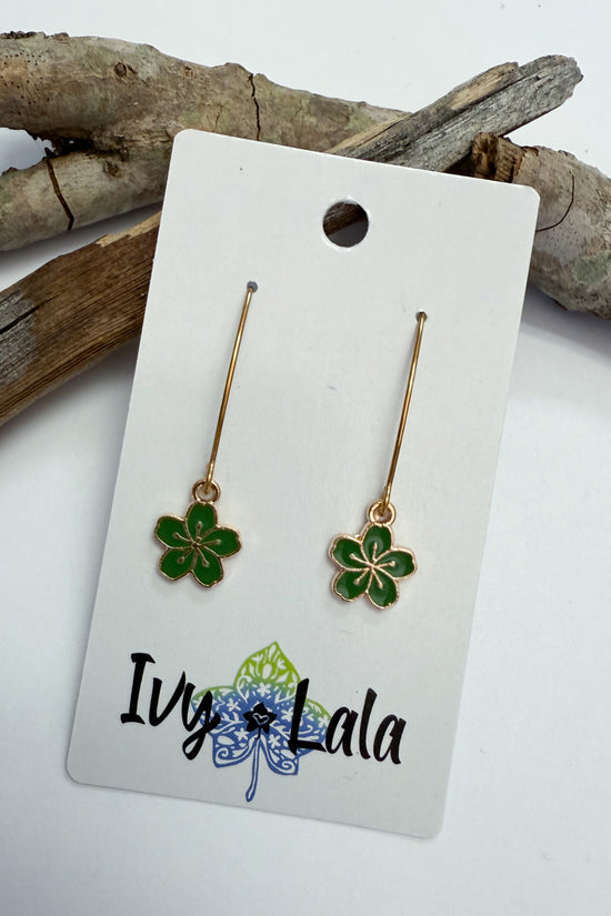 Hawiian Flower Charm Earrings