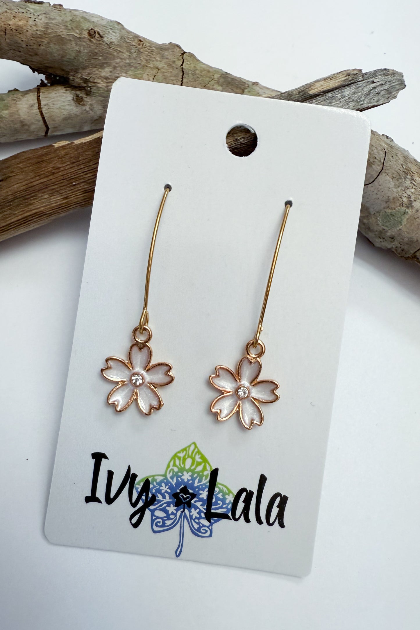 Iridescent Flower Charm Earrings