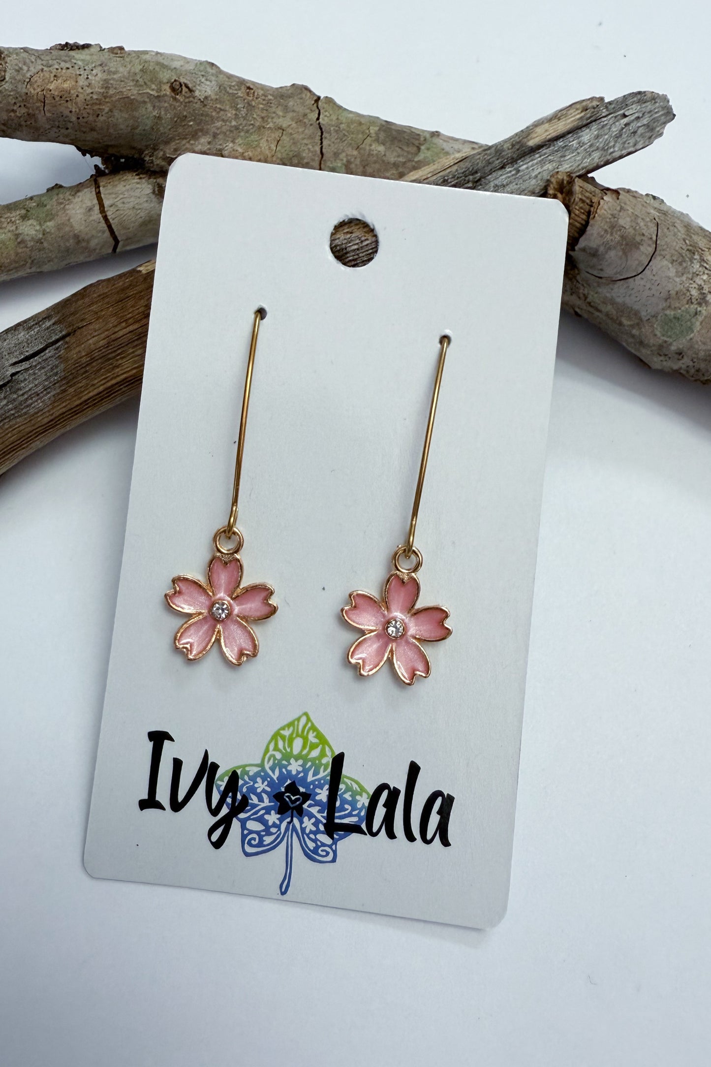 Iridescent Flower Charm Earrings