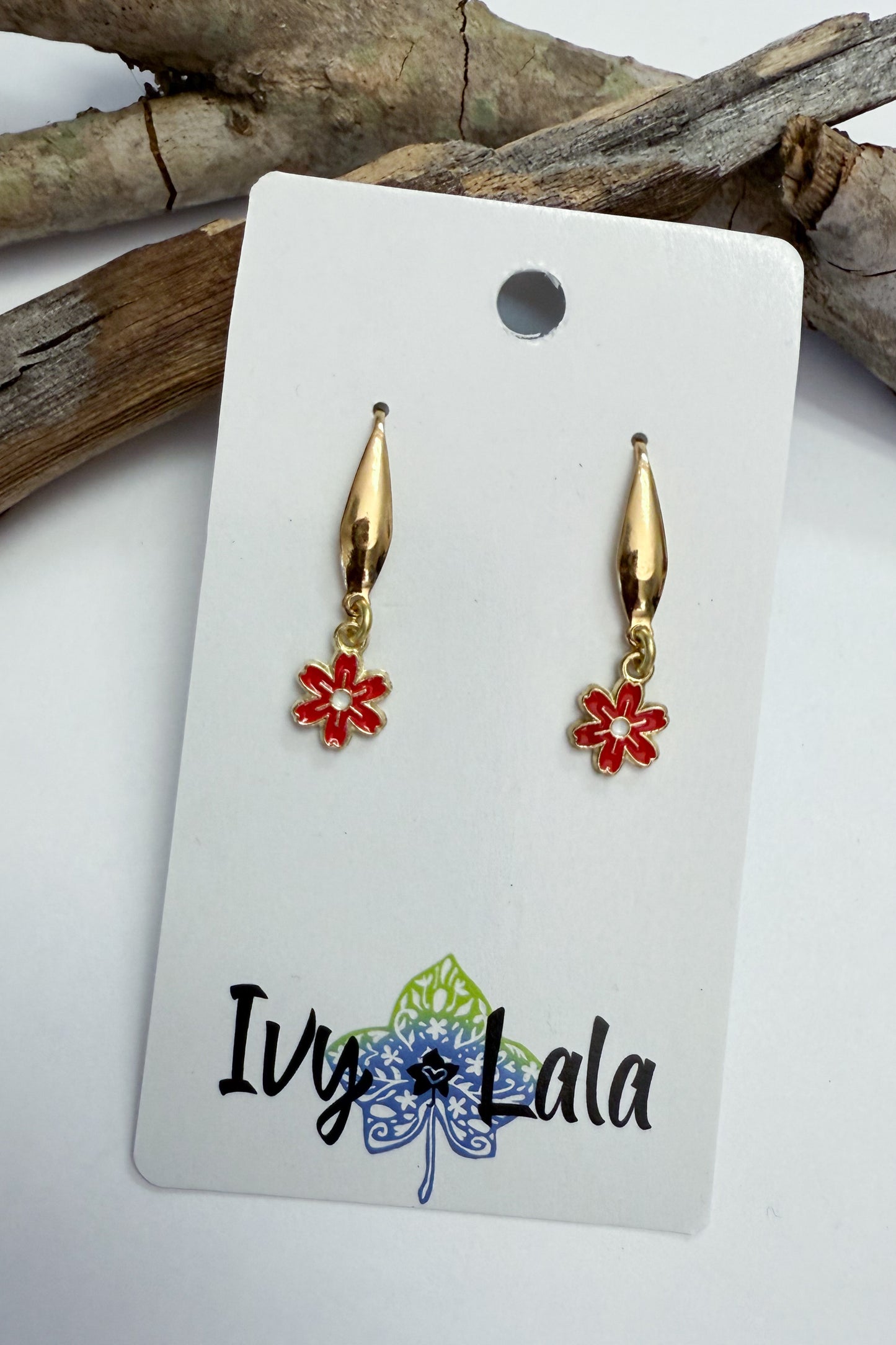 Small Flower Charm Earrings