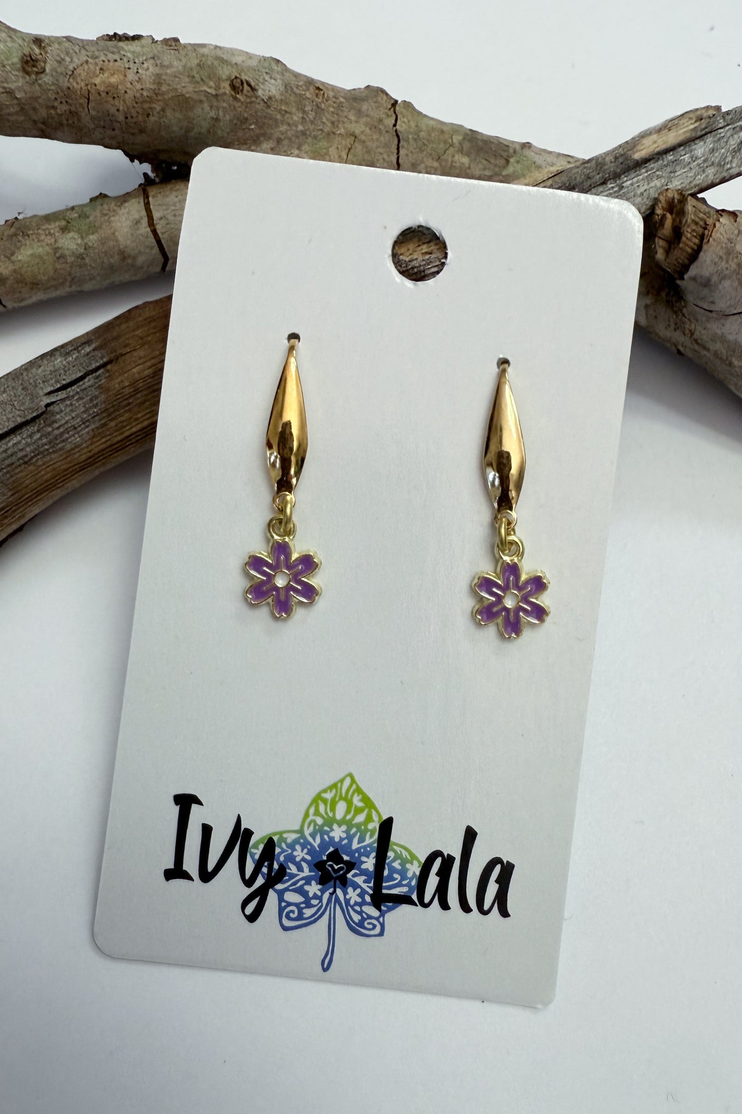 Small Flower Charm Earrings