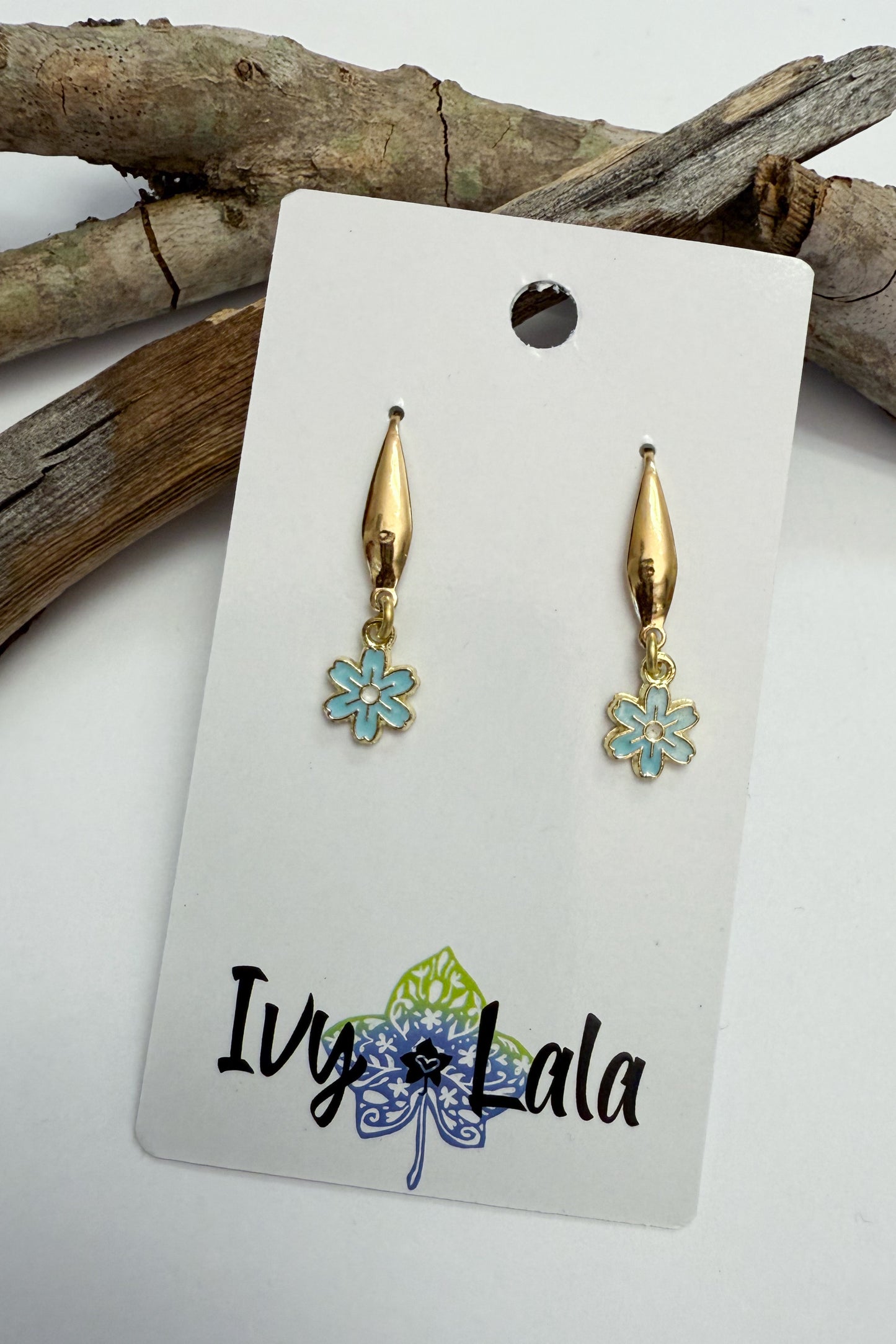 Small Flower Charm Earrings