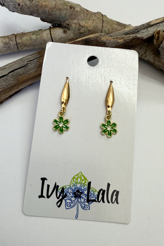 Small Flower Charm Earrings