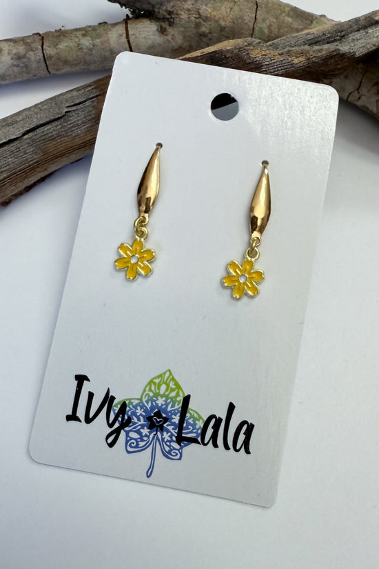 Small Flower Charm Earrings