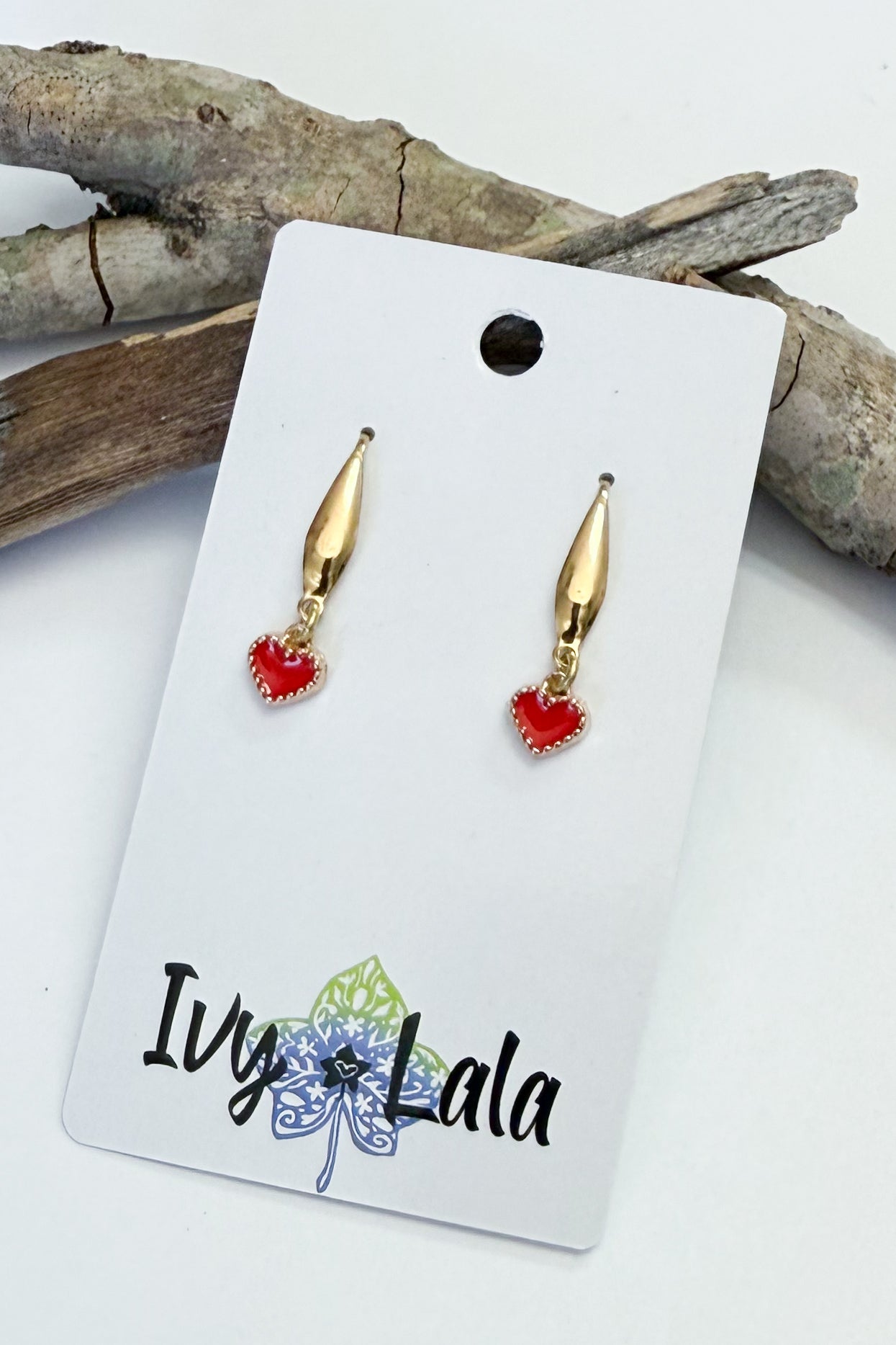 Mini Heart Charm Earrings