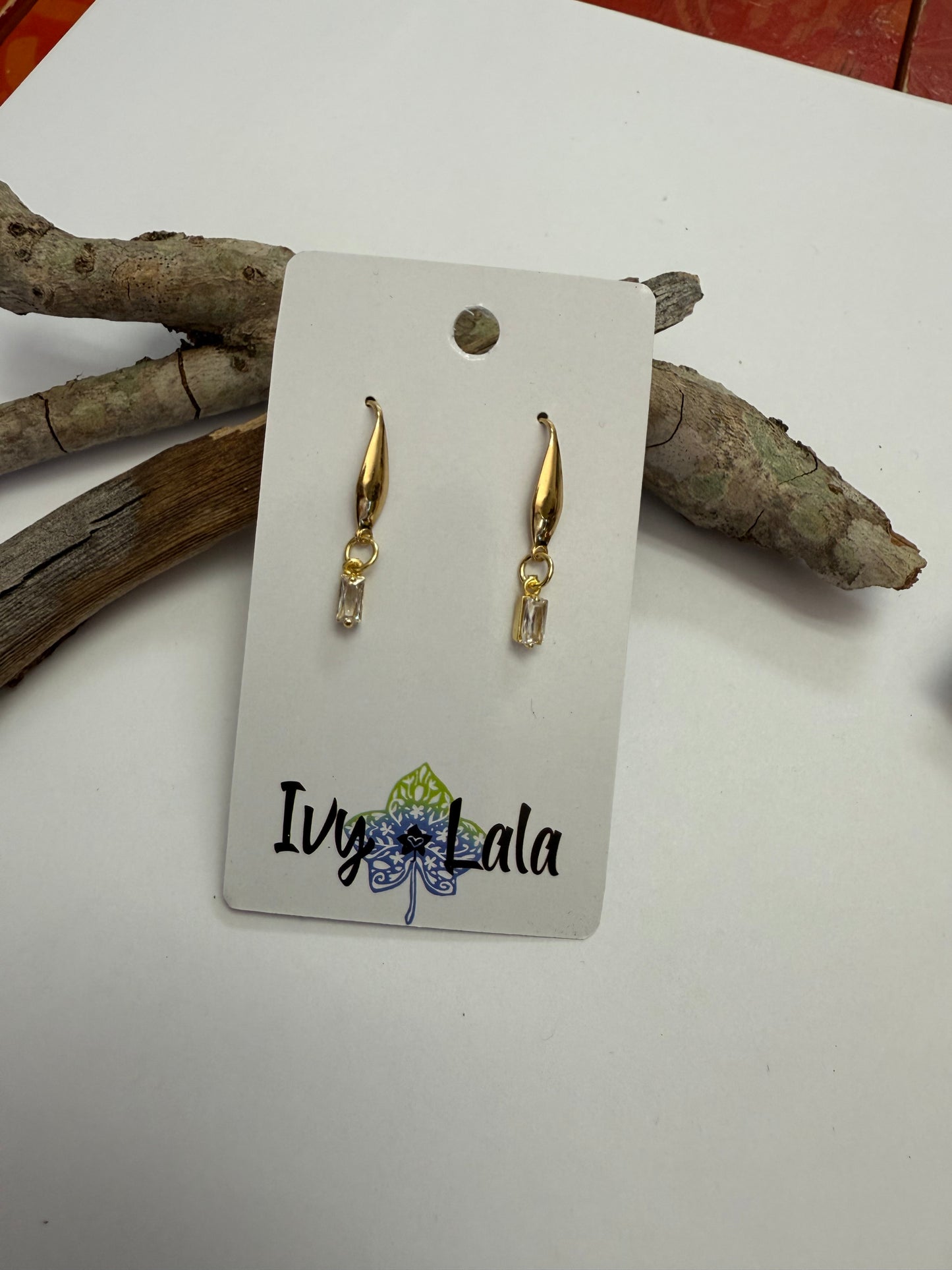 Mini Rectangle Crystal Earrings